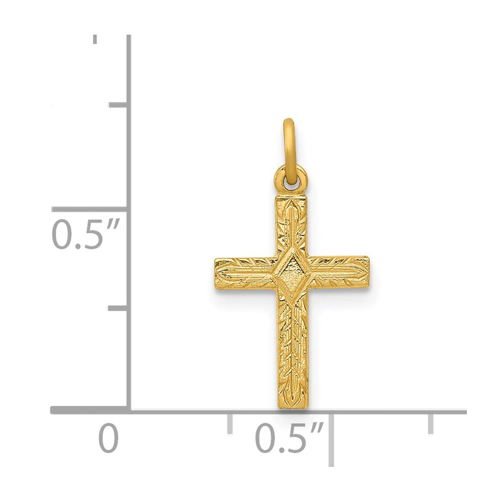 14k Yellow Gold 10 mm Small Cross Charm (0.27 grams)