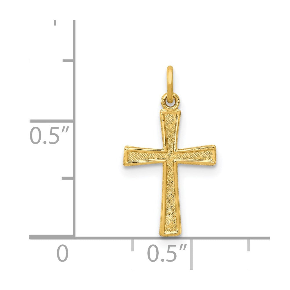 14k Yellow Gold 10.5 mm Cross Charm