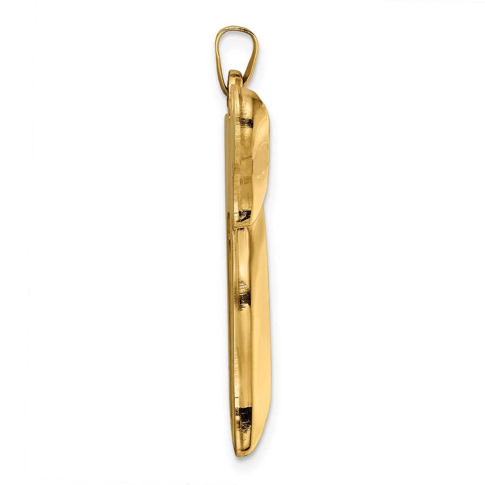 14k Yellow Gold 33.24 mm Polished Hollow Chai Symbol Pendant (3.39 grams)