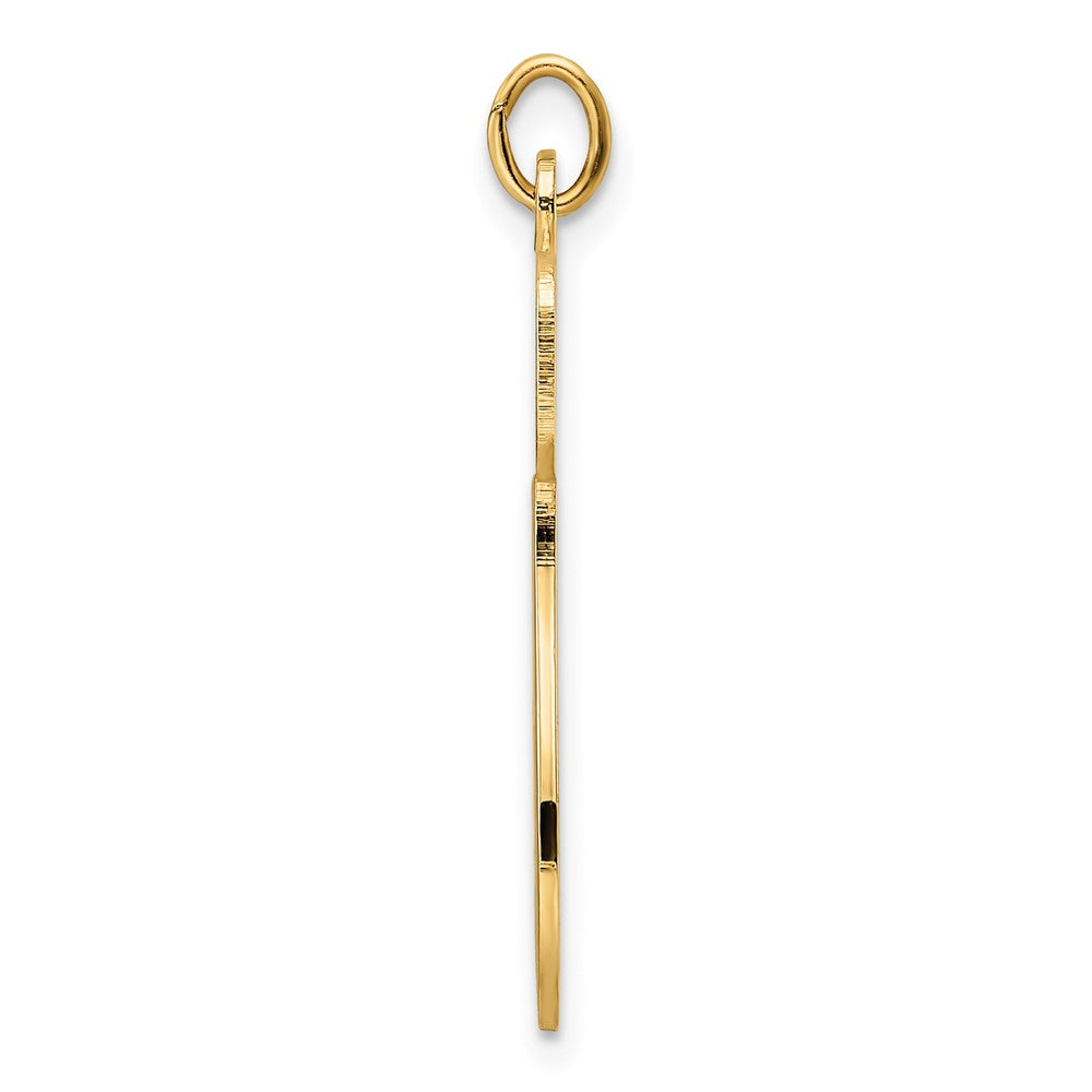 14k Yellow Gold 28.01 mm Polished Solid Chai Symbol Pendant (3.27 grams)