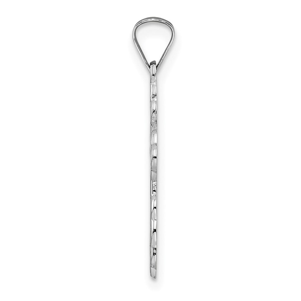 14k White Gold 12.85 mm Polished Eastern Orthodox Solid Cross Pendant (0.98 grams)