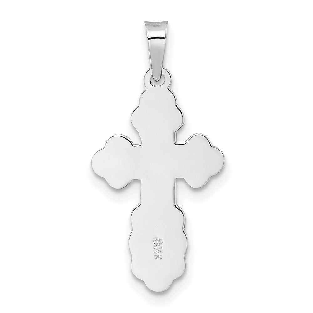 14k White Gold 12.85 mm Polished Eastern Orthodox Solid Cross Pendant (0.98 grams)
