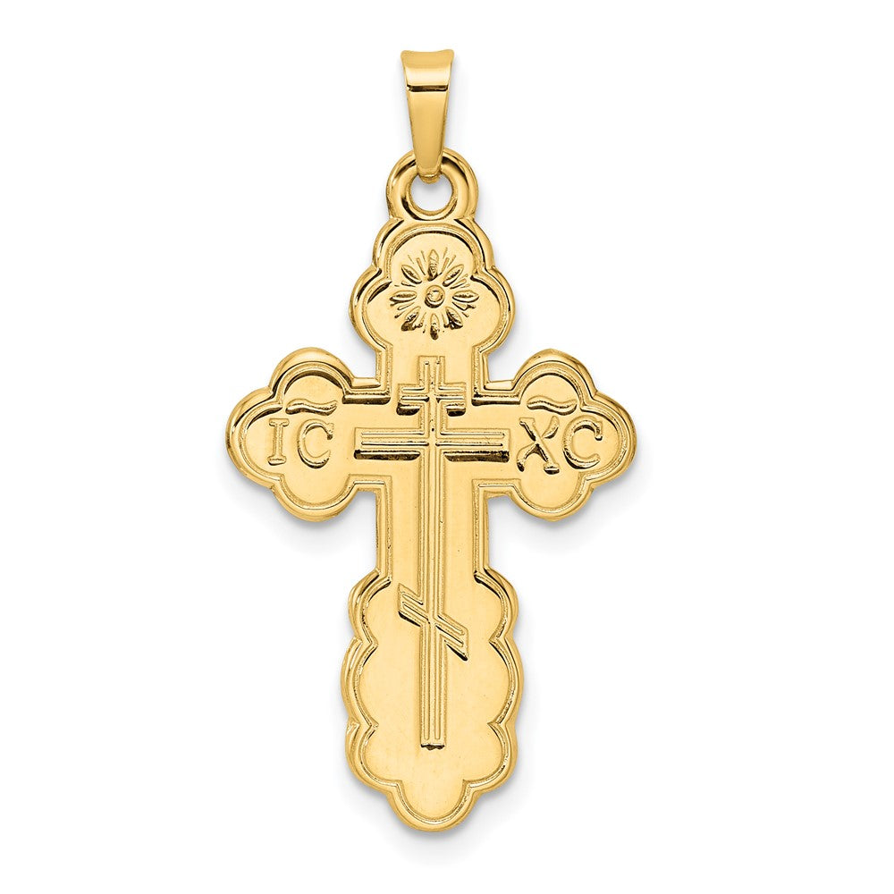 14k Yellow Gold 17.43 mm Polished Eastern Orthodox Solid Cross Pendant (1.96 grams)