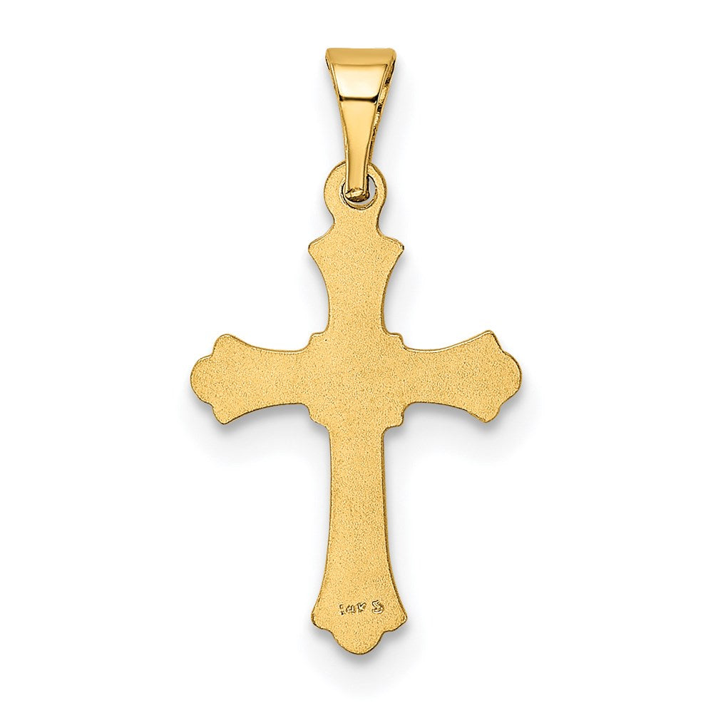 14k Yellow Gold 11 mm Budded Cross Charm (0.34 grams)
