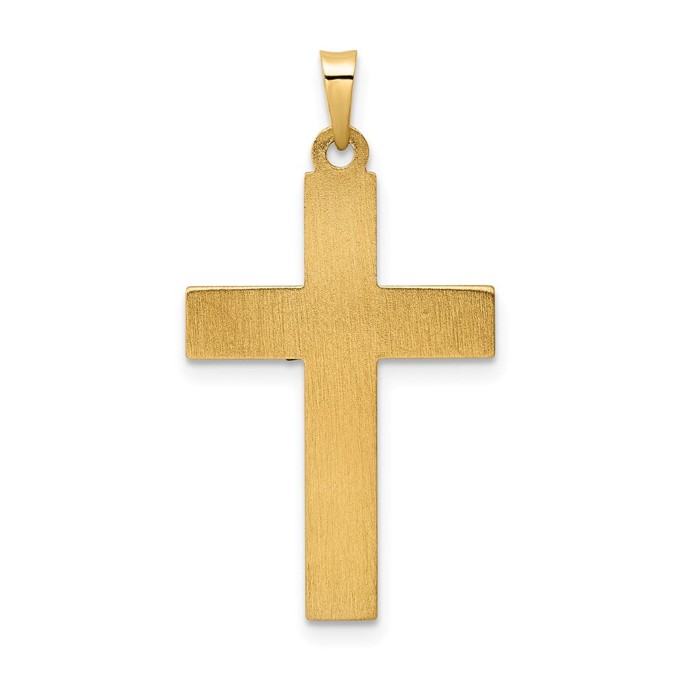 14k Two-tone 17.8 mm Polished and Twisted Hollow INRI Crucifix Pendant (0.92 grams)
