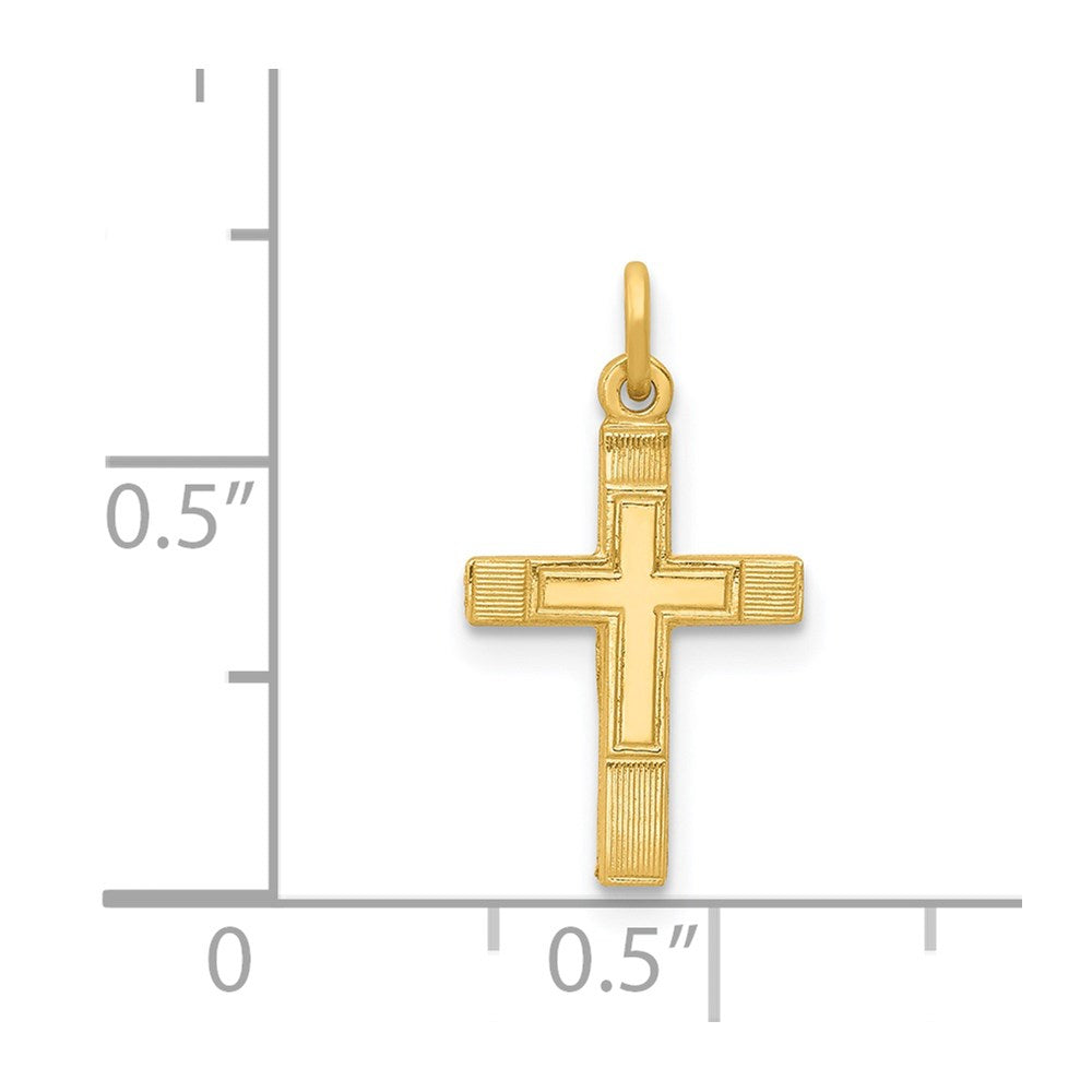 14k Yellow Gold 10 mm Small Cross Charm (0.28 grams)