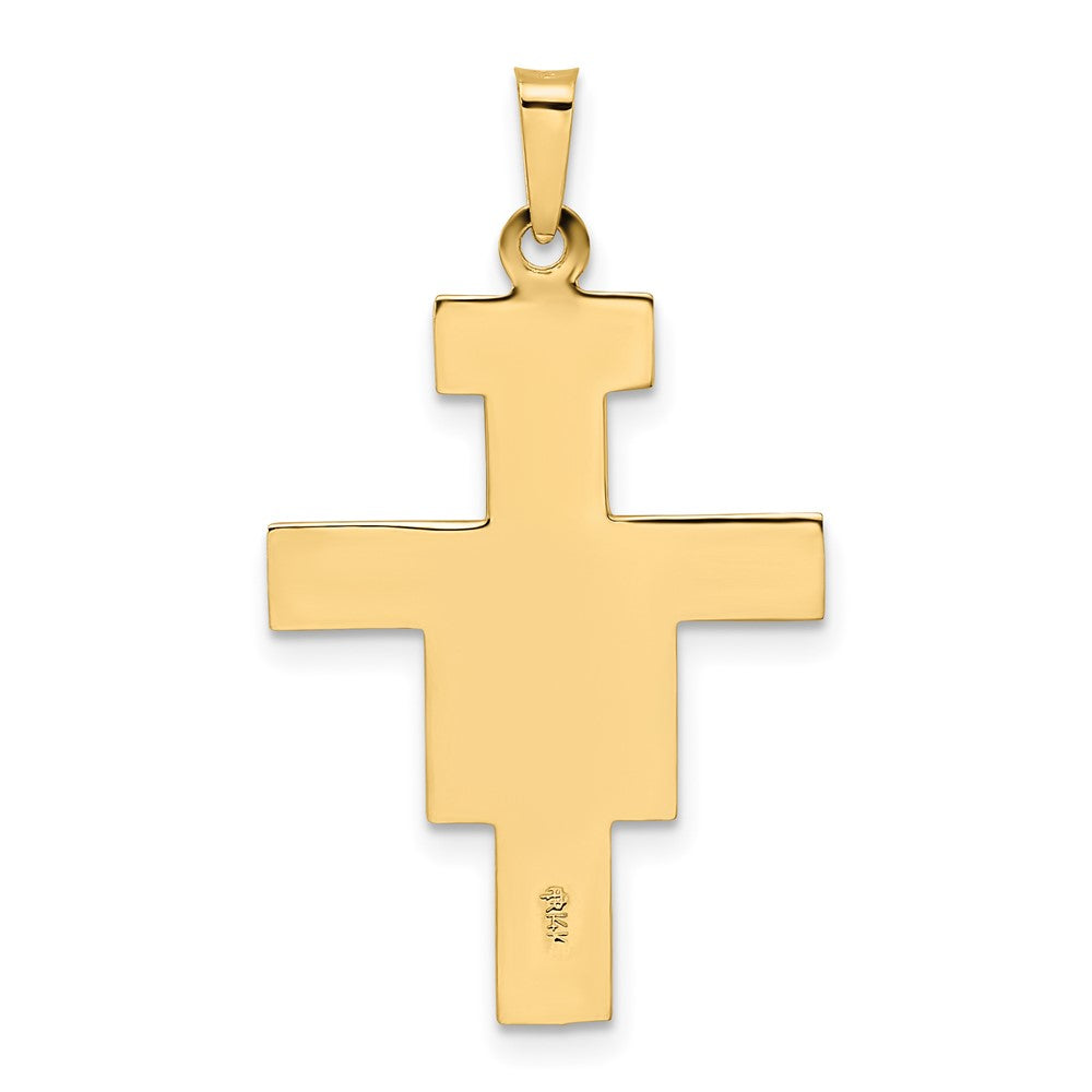 14k Two-tone 19.77 mm Solid Crucifix Pendant (1.26 grams)