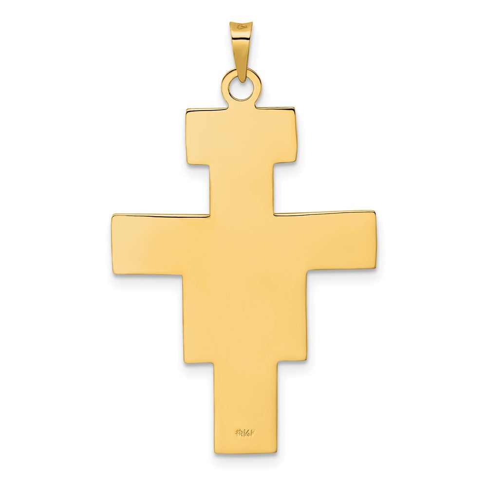 14k Two-tone 24.93 mm Polished Fancy Solid Cross Pendant (2.57 grams)