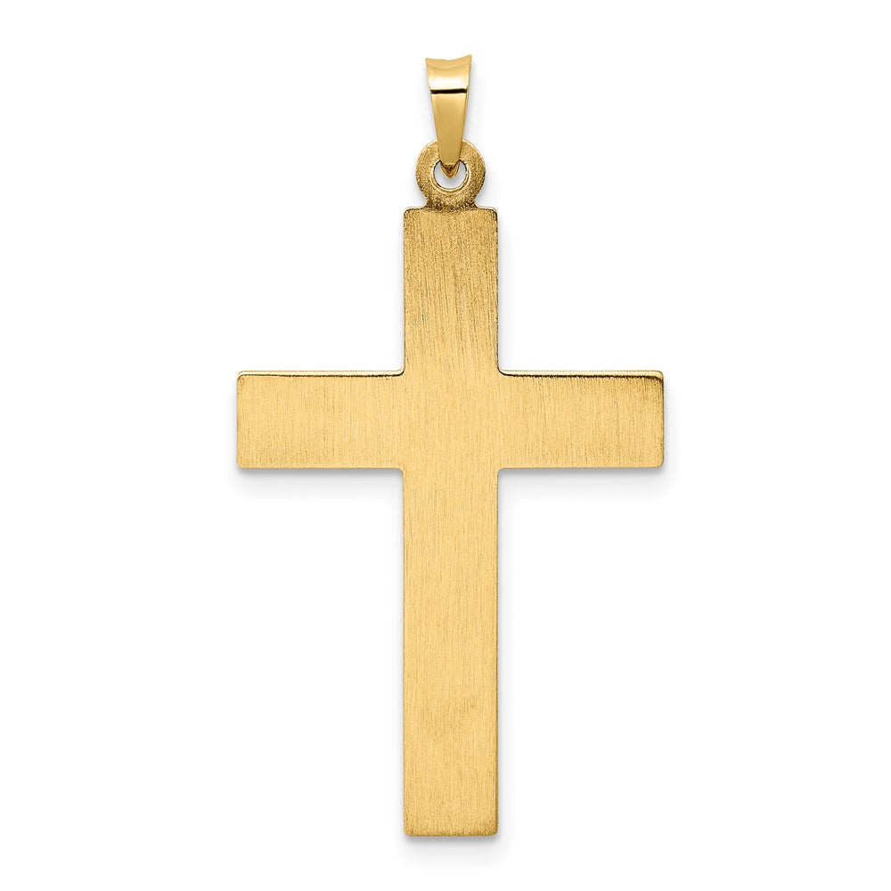 14k Two-tone 20.2 mm Polished Hollow Rosary Cross Pendant (1.17 grams)
