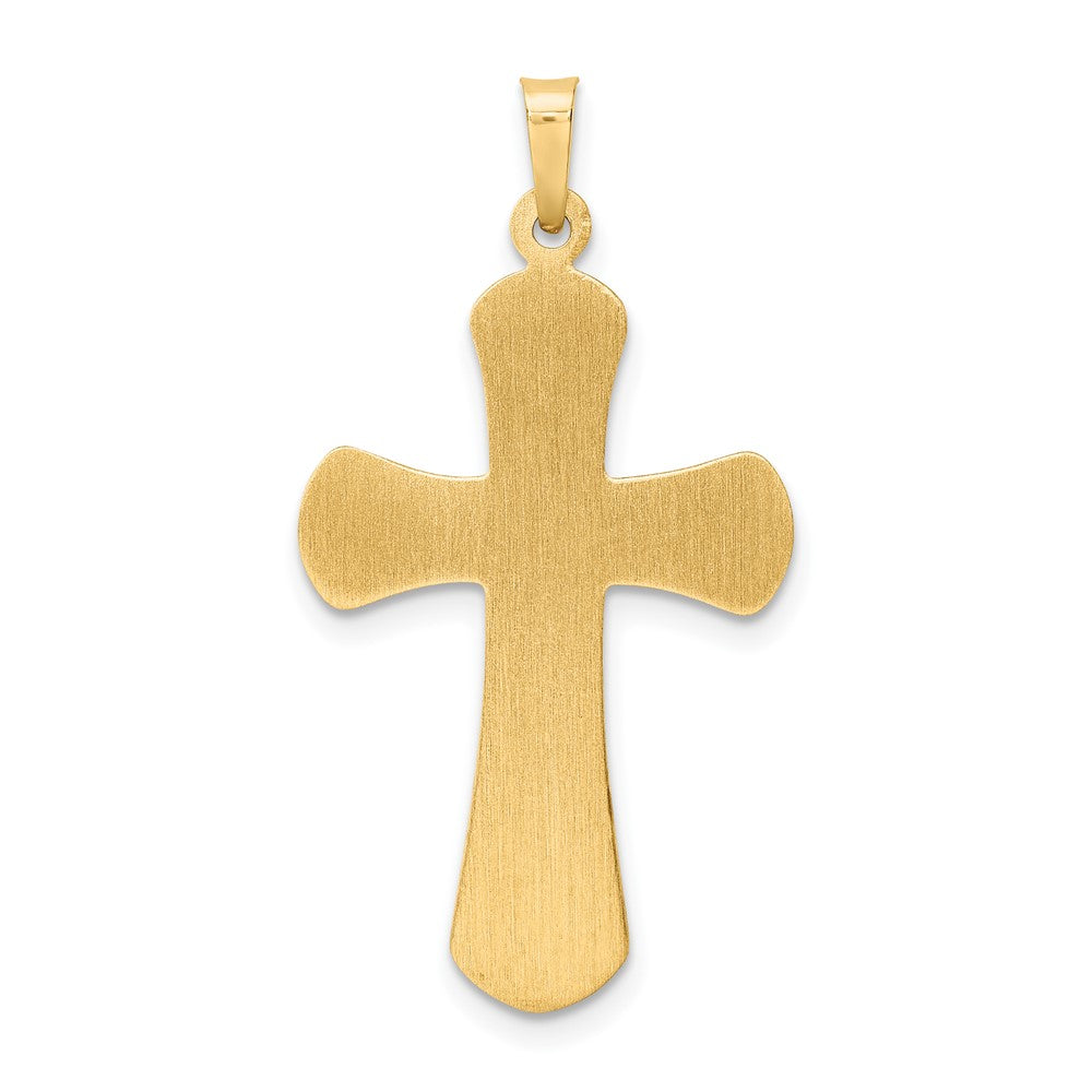 14k Two-tone 19.3 mm Hollow INRI Crucifix Pendant (1.3 grams)