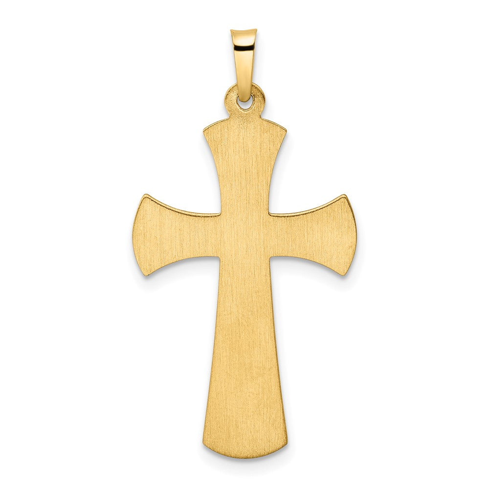 14k Two-tone 19.05 mm Hollow INRI Crucifix Pendant (1.32 grams)