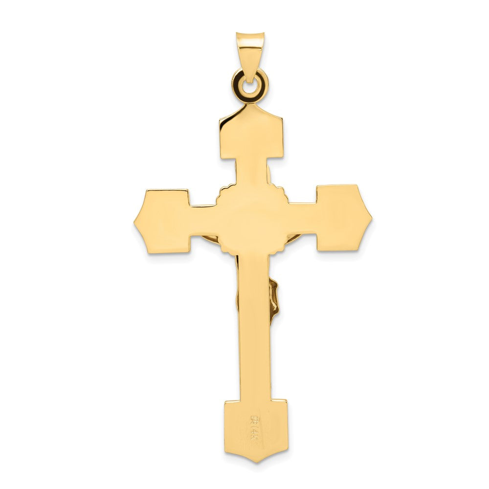 14k Two-tone 33.9 mm Polished Solid INRI Crucifix Pendant (4.93 grams)