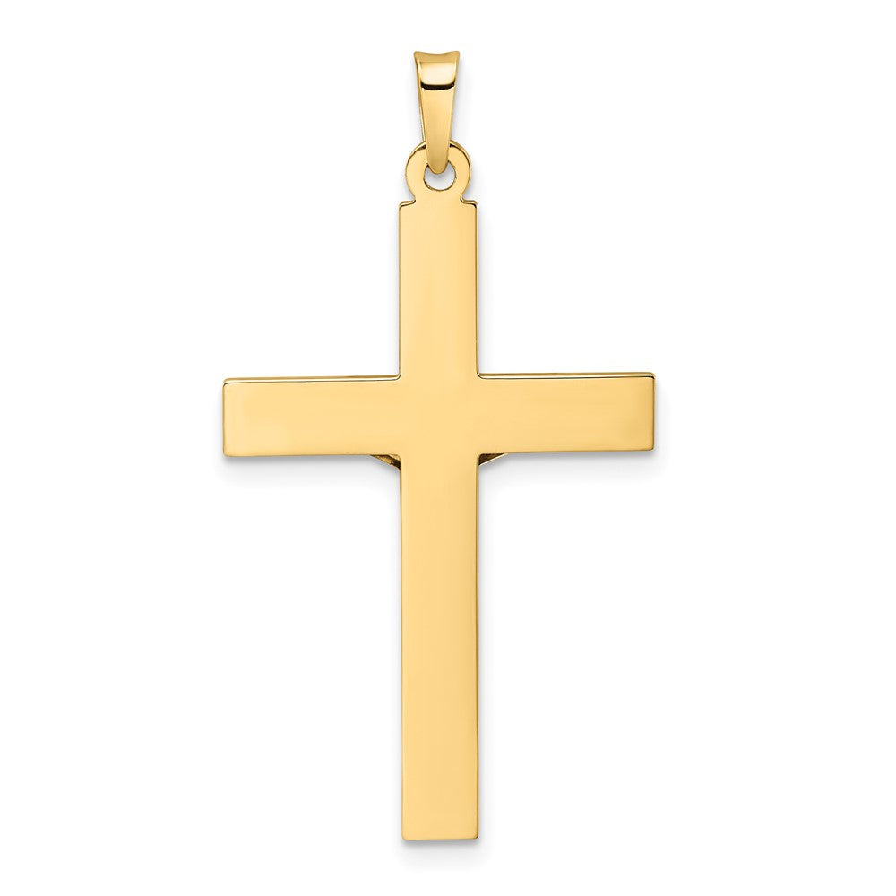 14k Two-tone 21.6 mm Polished Solid INRI Crucifix Pendant (2.15 grams)