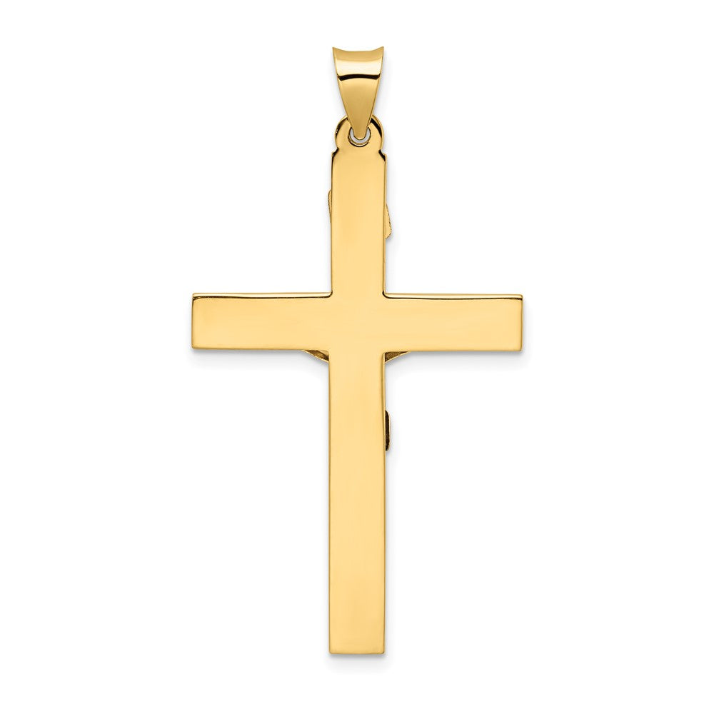 14k Two-tone 26.05 mm Polished Solid INRI Crucifix Pendant (4.78 grams)