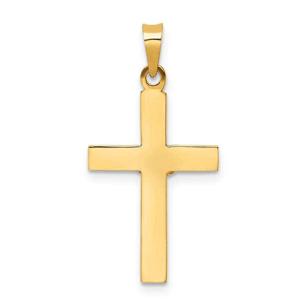 14k Two-tone 14.12 mm Polished Solid INRI Crucifix Pendant (1.29 grams)