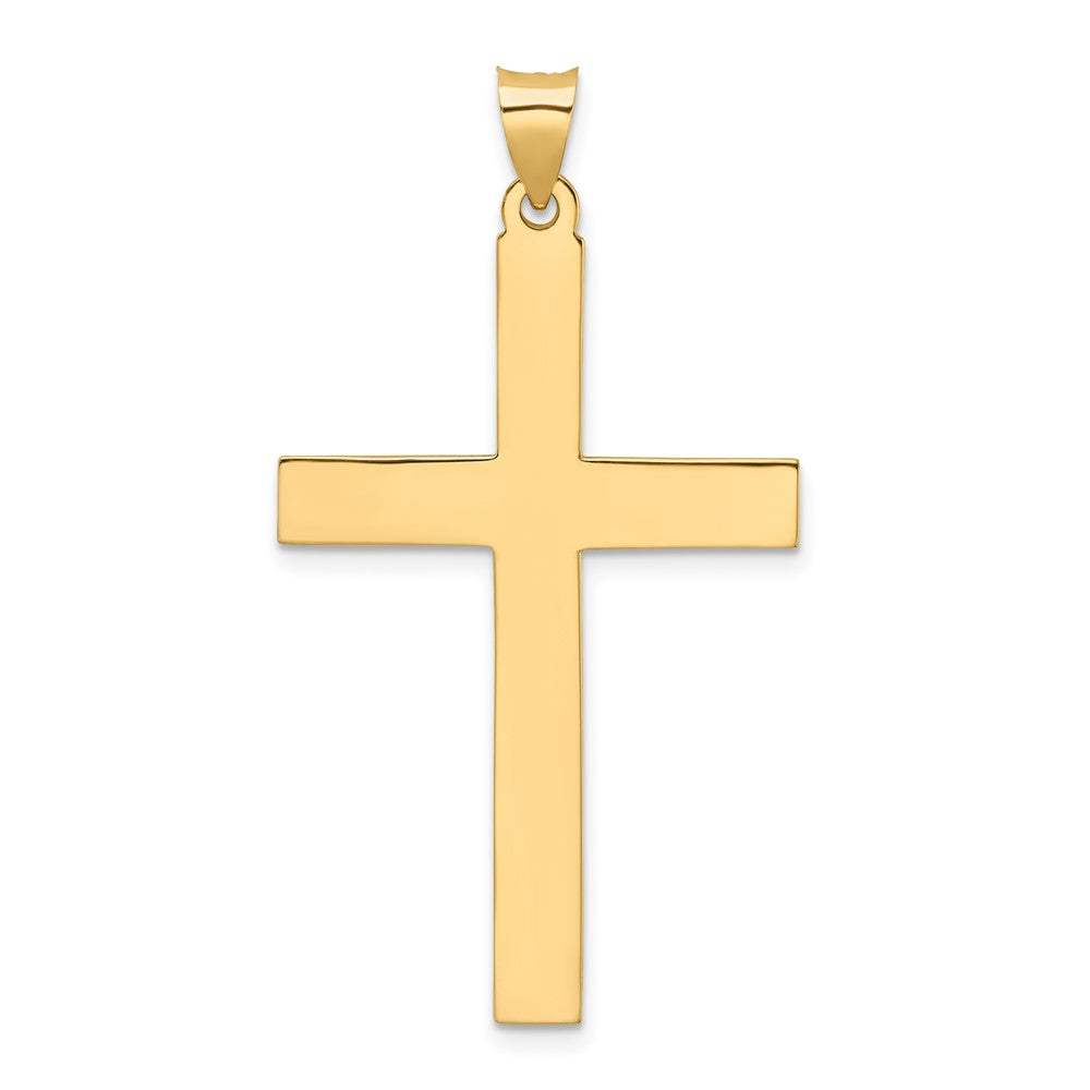 14k Yellow Gold 26 mm Polished Solid Cross Pendant (4.3 grams)