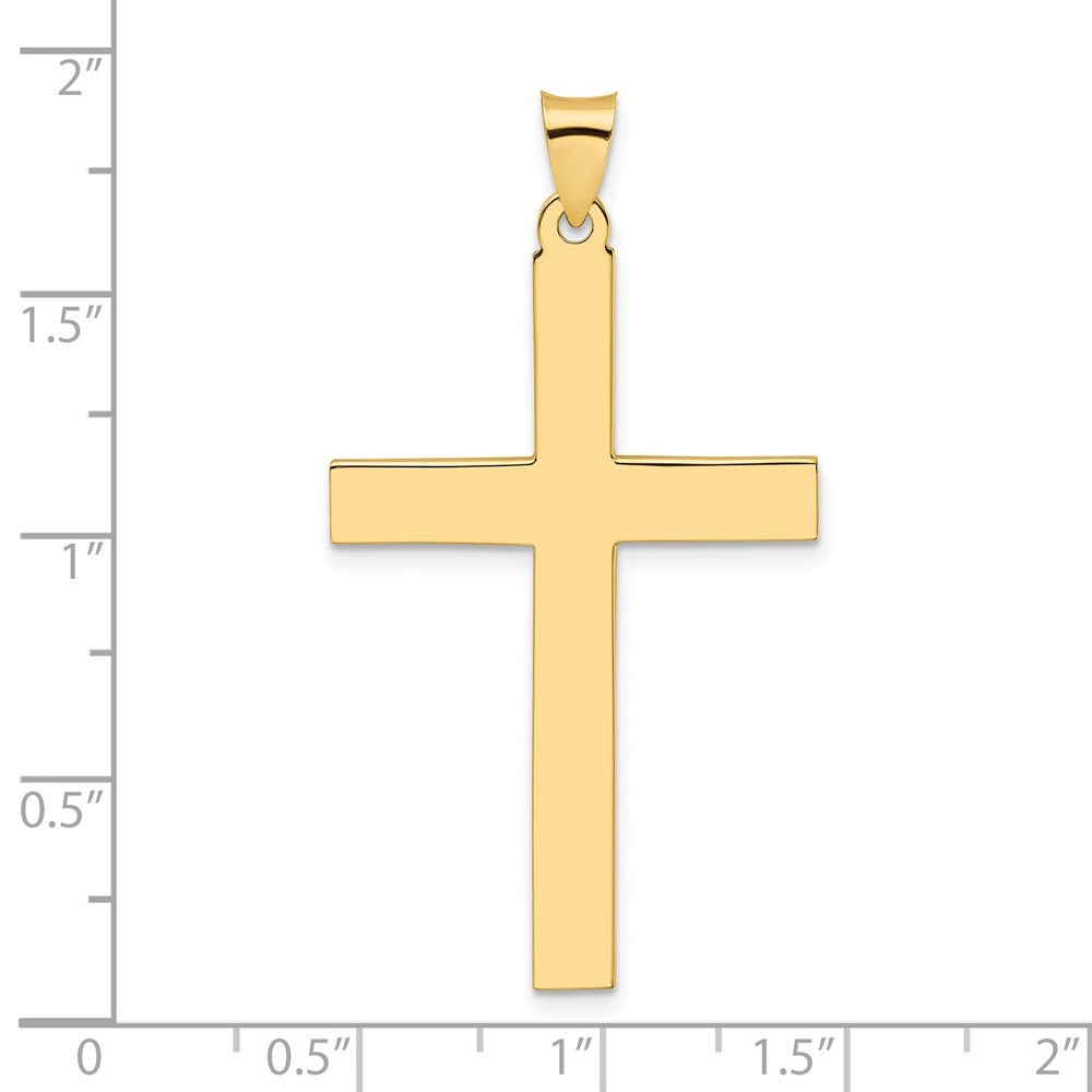14k Yellow Gold 26 mm Polished Solid Cross Pendant (4.3 grams)