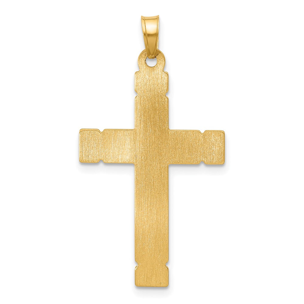 14k Two-tone 19.4 mm Two-Tone Hollow INRI Crucifix Pendent (1.33 grams)