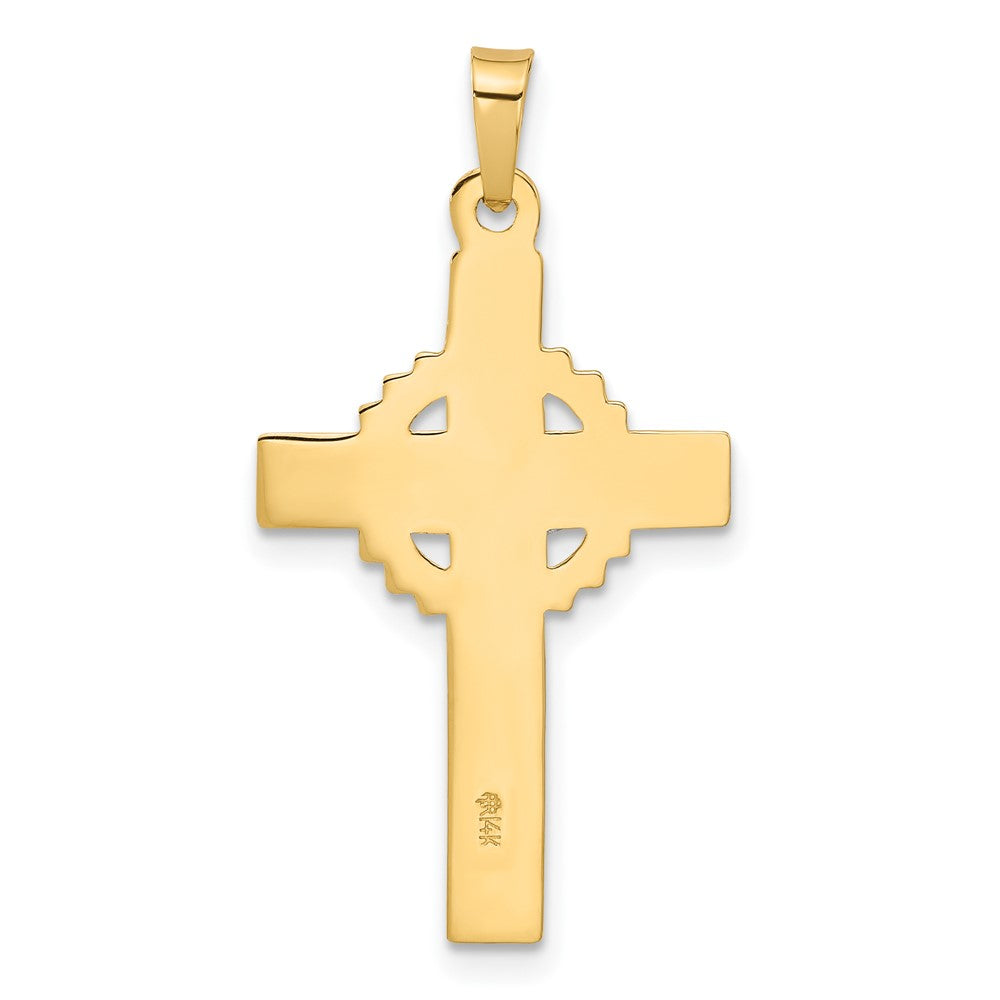 14k Two-tone 17.2 mm Two-Tone Hollow INRI Crucifix Pendent (1.71 grams)