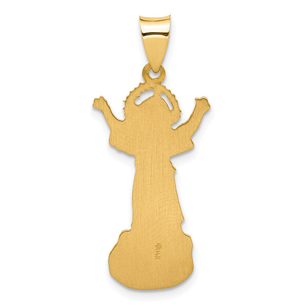 14k Yellow Gold 15 mm Hollow Divine Child Jesus Figure Charm (1.24 grams)
