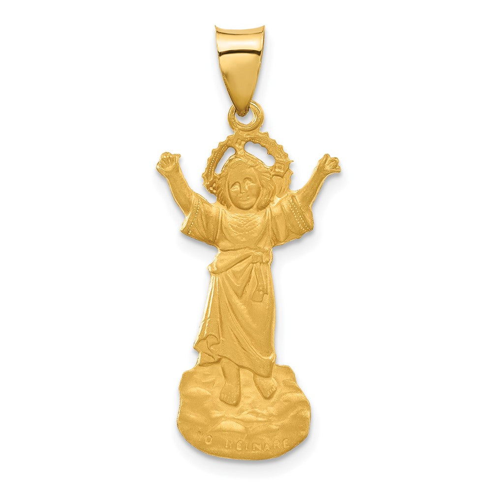 14k Yellow Gold 15 mm Hollow Divine Child Jesus Figure Charm (1.24 grams)