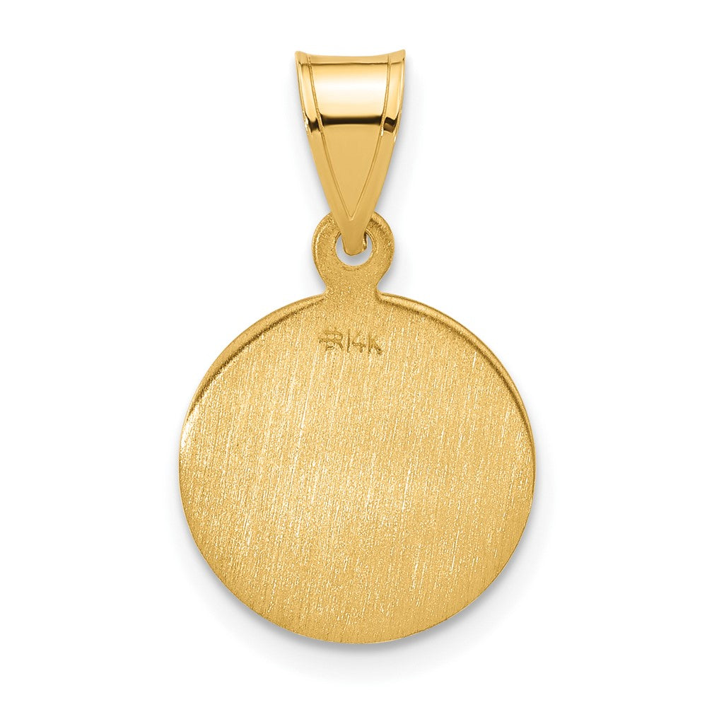 14k Yellow Gold 13.3 mm Polished and Satin Solid Our Lady of Perpetual Help Medal (1.33 grams)