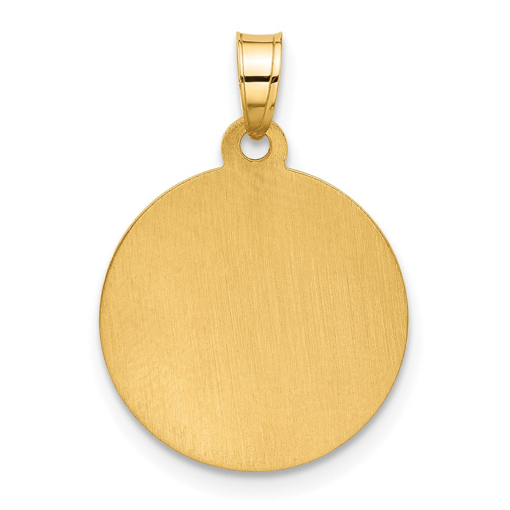 14k Yellow & Rhodium 16.1 mm Hollow Miraculous Mary Plain Back Medal (1.14 grams)