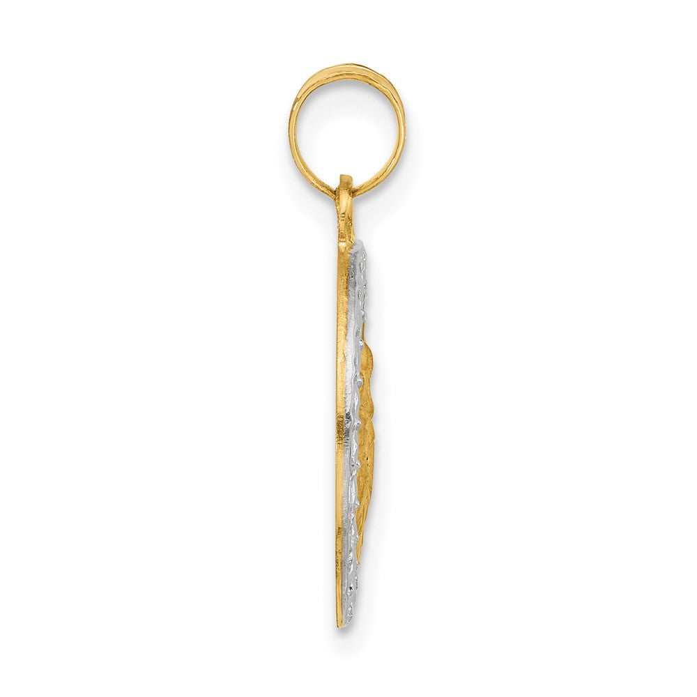 14k Yellow & Rhodium 16.2 mm Hollow St. Anthony Medal (1.05 grams)