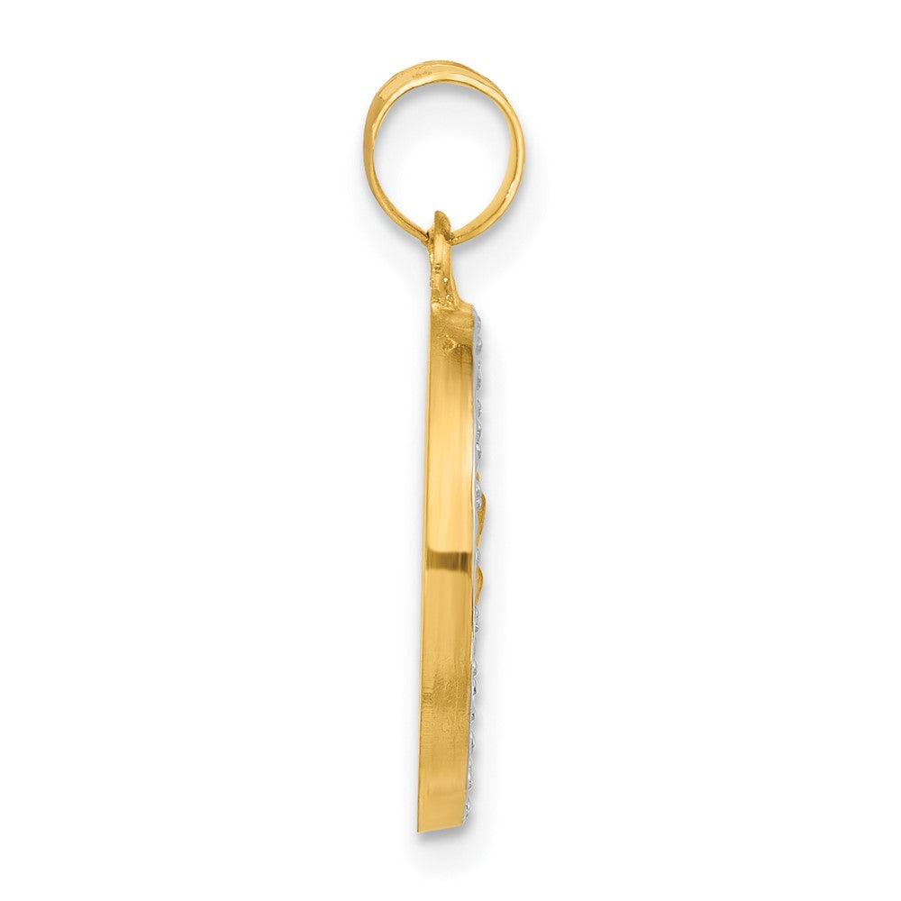 14k Yellow & Rhodium 16.2 mm Hollow St. Christopher Medal (1.14 grams)