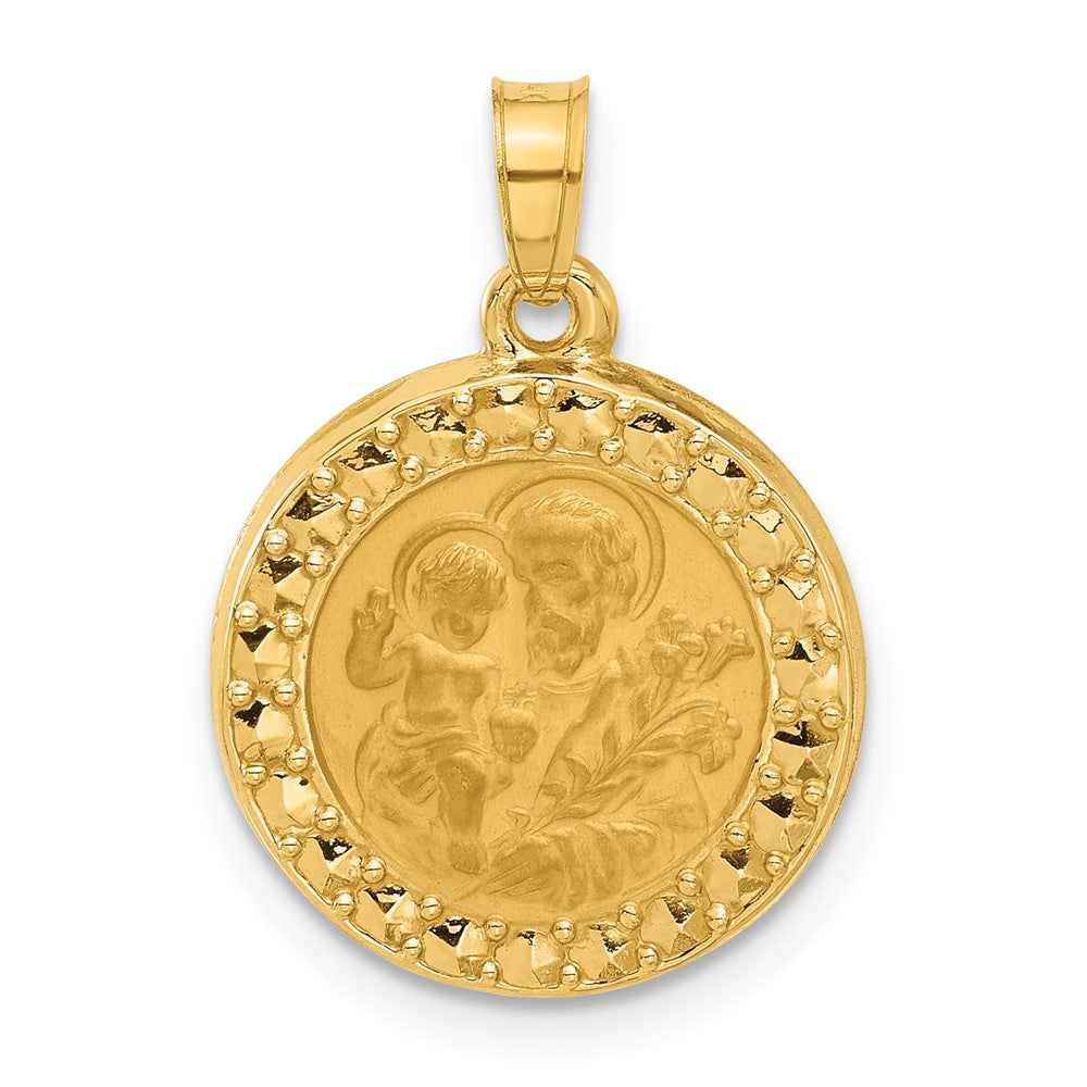 14k Yellow Gold 16.2 mm Hollow St. Joseph Medal (1.14 grams)