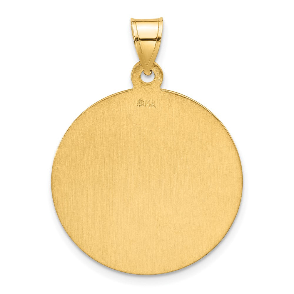 14k Yellow Gold 24.4 mm Polished and Satin Solid St Joseph Medal (5.42 grams)