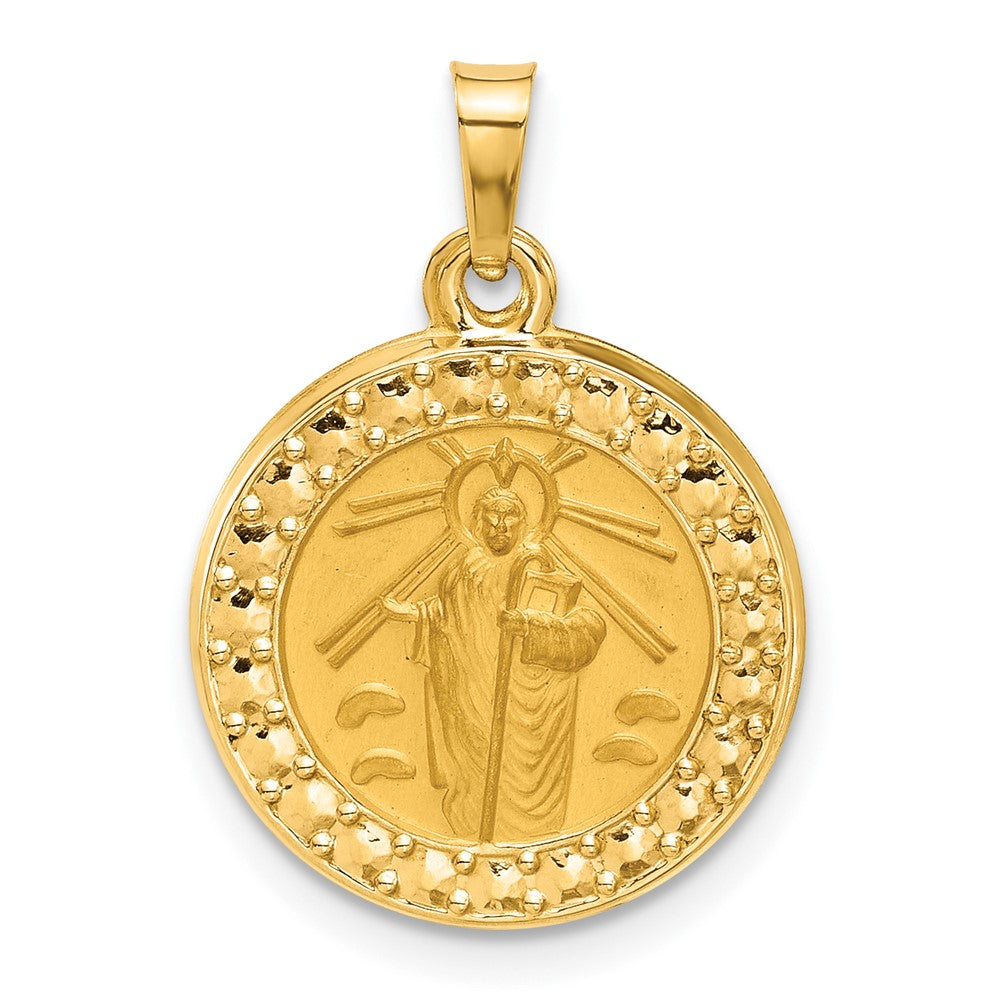 14k Yellow Gold 16.4 mm Hollow St. Jude Thaddeus Medal (1.05 grams)