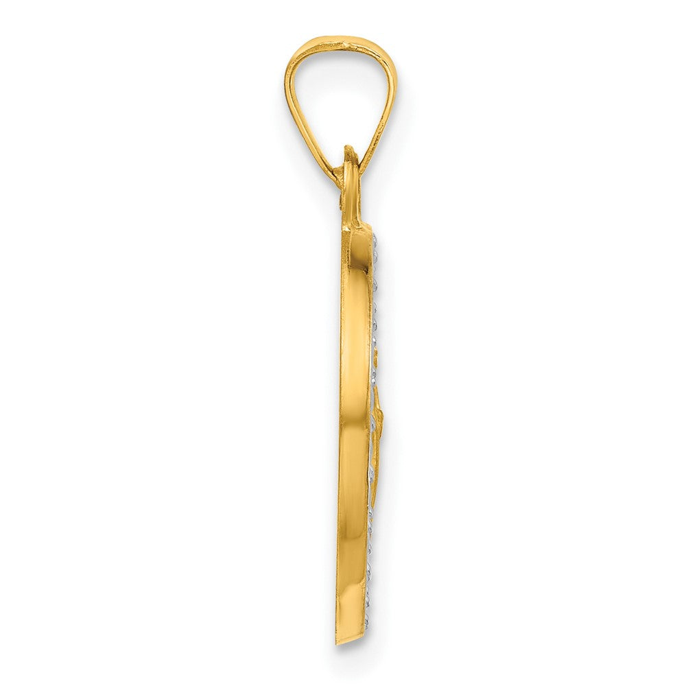 14k Yellow & Rhodium 16.4 mm Hollow St. Jude Thaddeus Medal (1.05 grams)