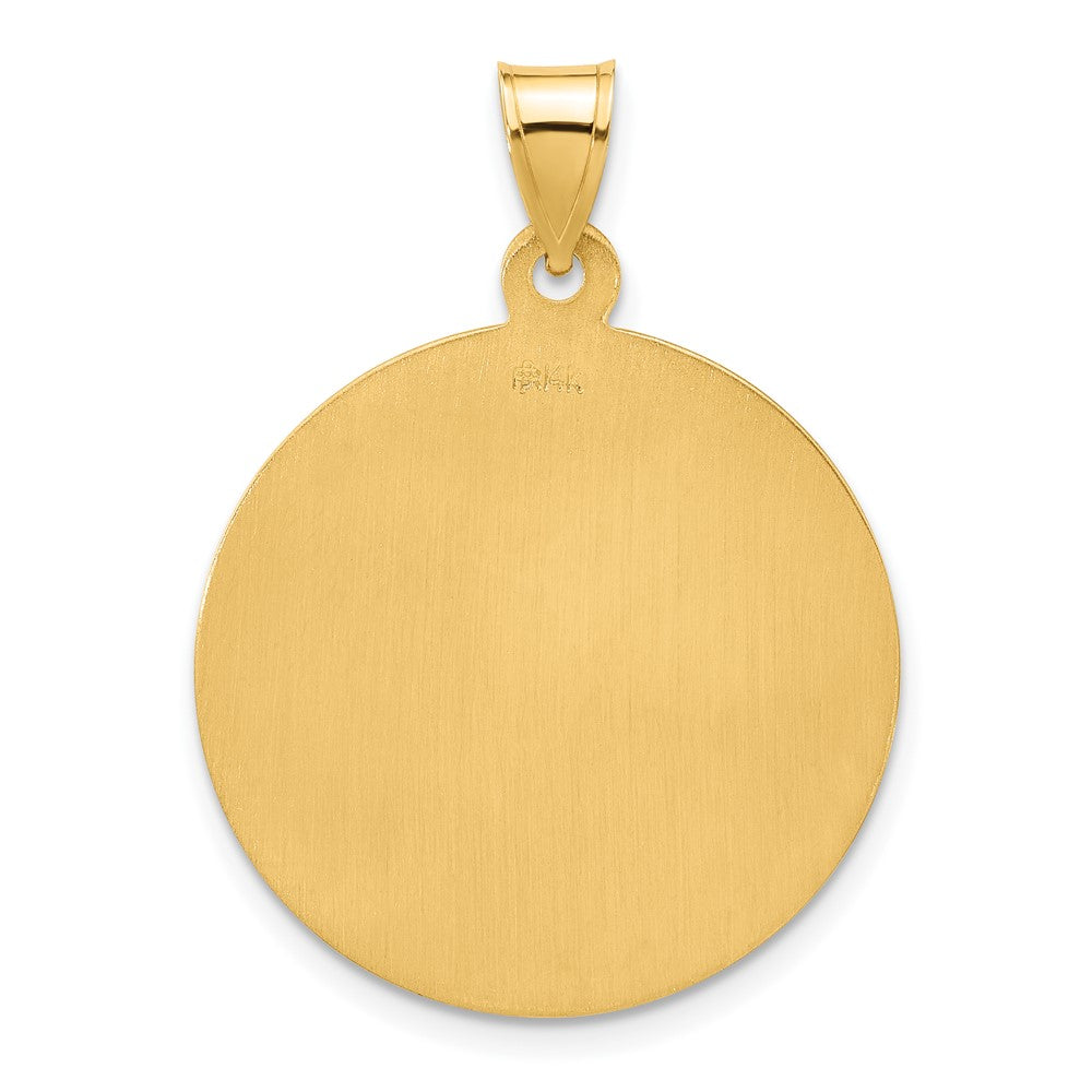 14k Yellow Gold 24.4 mm Polished and Satin Solid St Jude Thaddeus Medal (4.75 grams)