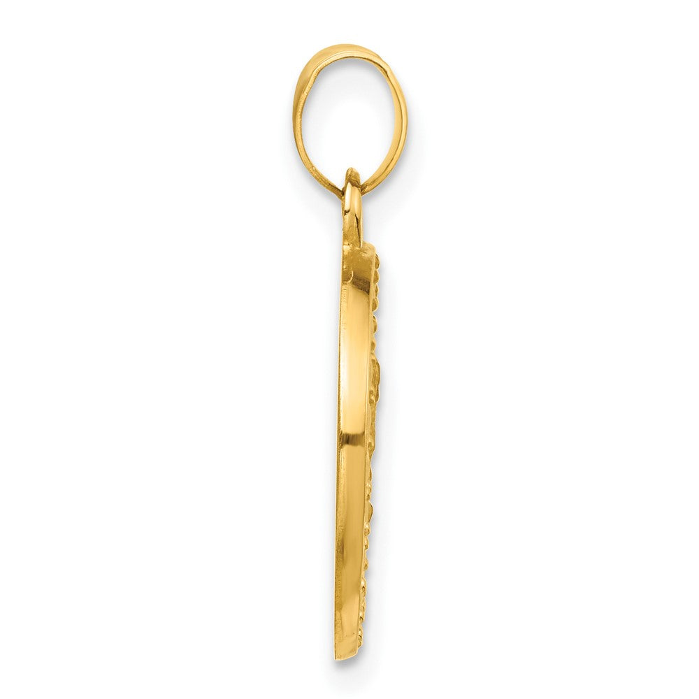 14k Yellow Gold 16.4 mm Hollow St. Michael Medal (1.05 grams)