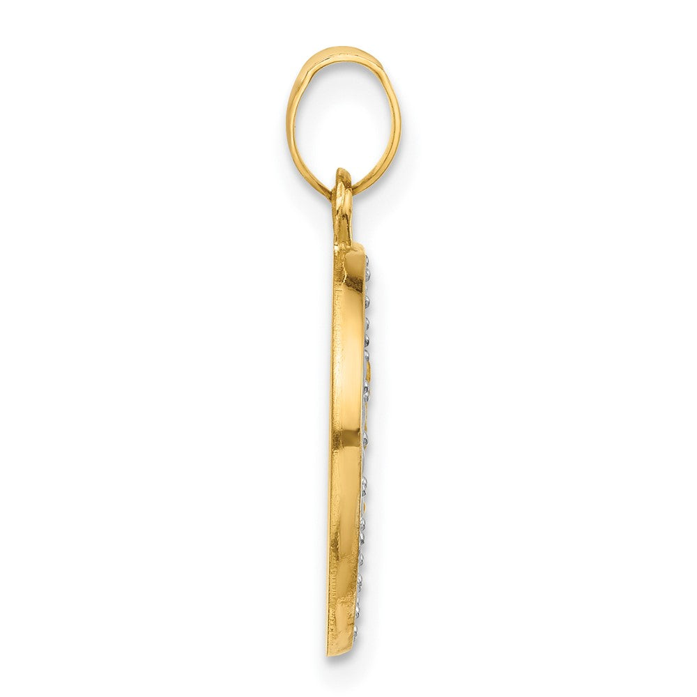 14k Yellow & Rhodium 16.4 mm Hollow St. Michael Medal (1.05 grams)