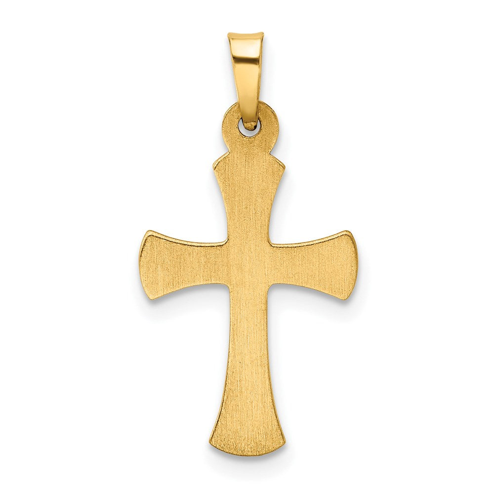 14k Yellow Gold 14 mm Hollow Cross Pendant (0.65 grams)