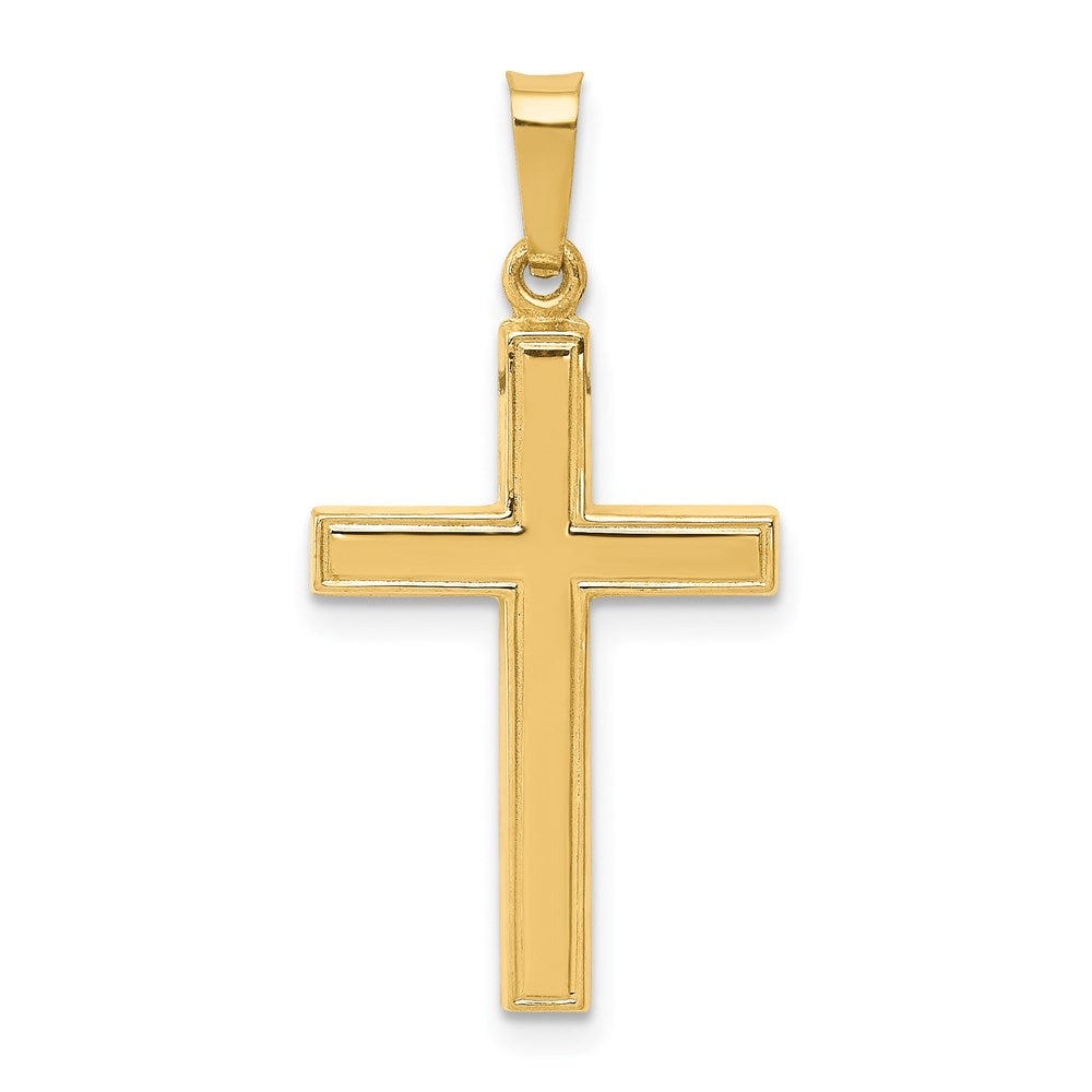 14k Yellow Gold 9 mm Hollow Cross Pendant (0.65 grams)