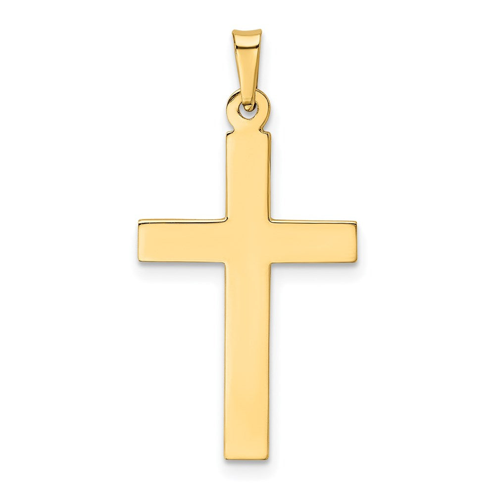 14k Yellow Gold 11 mm Hollow Cross Pendant (0.95 grams)