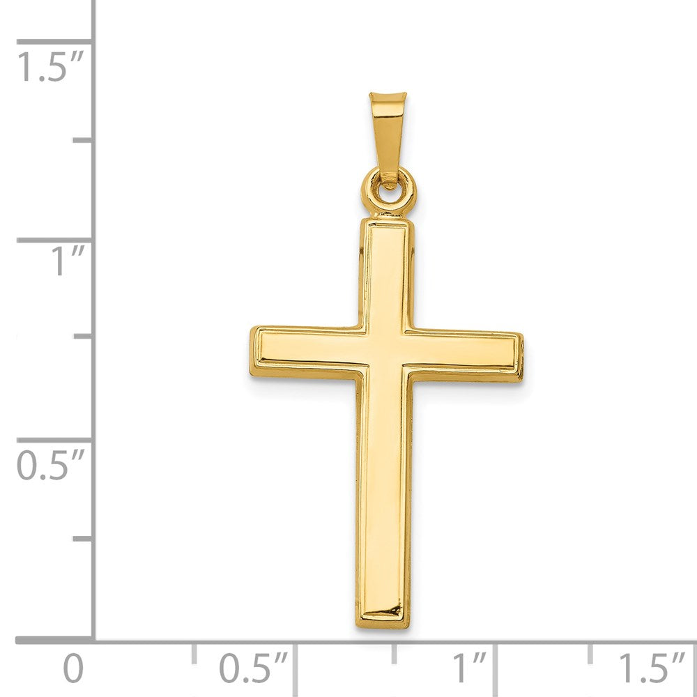 14k Yellow Gold 11 mm Hollow Cross Pendant (0.95 grams)