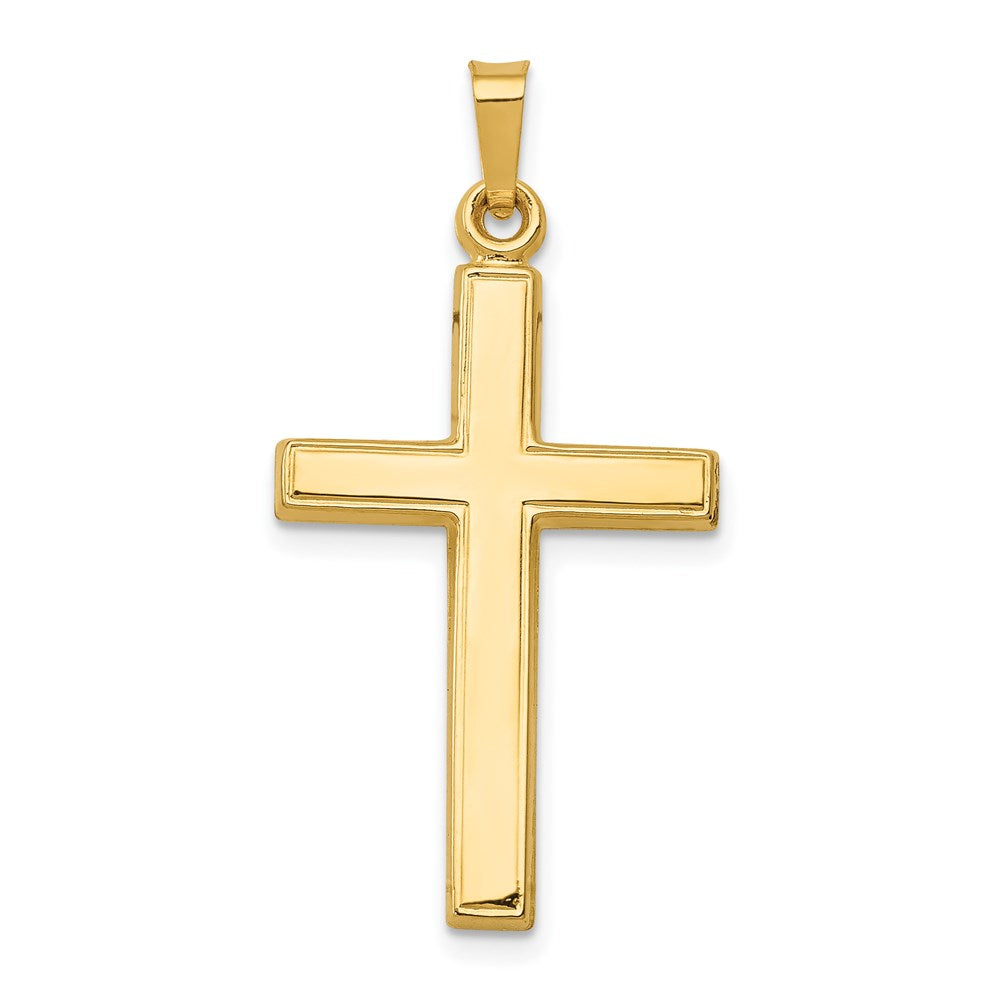 14k Yellow Gold 11 mm Hollow Cross Pendant (0.95 grams)