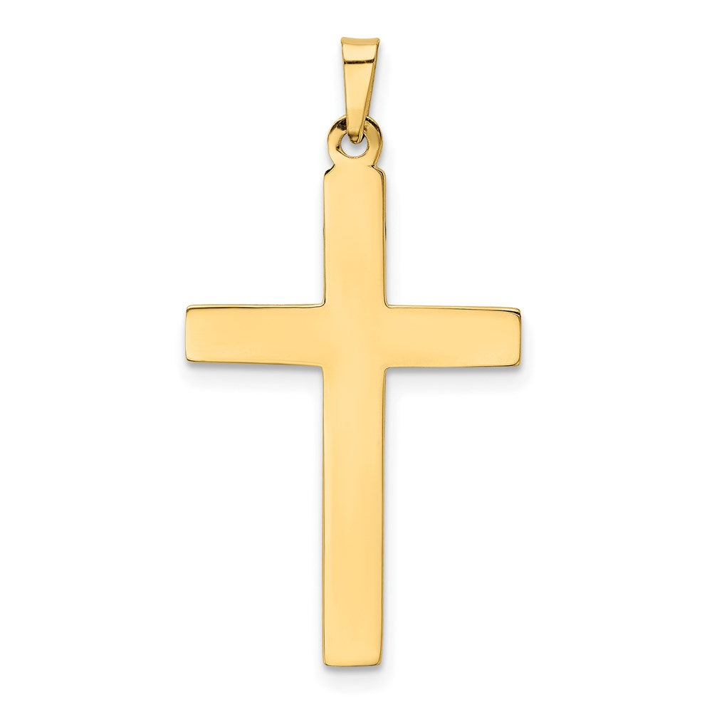 14k Yellow Gold 19 mm Hollow Cross Pendant (1.19 grams)