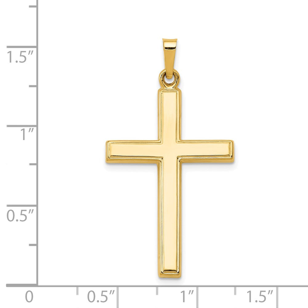 14k Yellow Gold 19 mm Hollow Cross Pendant (1.19 grams)