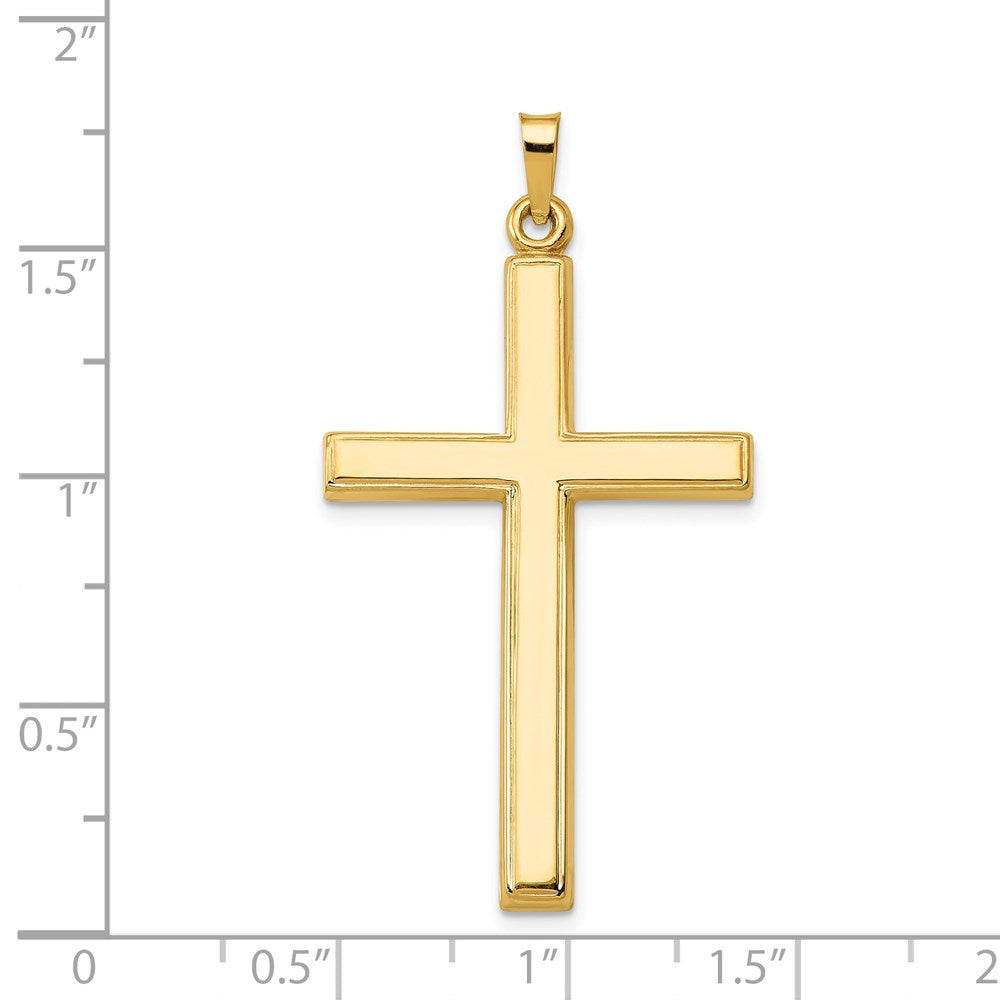 14k Yellow Gold 23 mm Hollow Cross Pendant (1.43 grams)