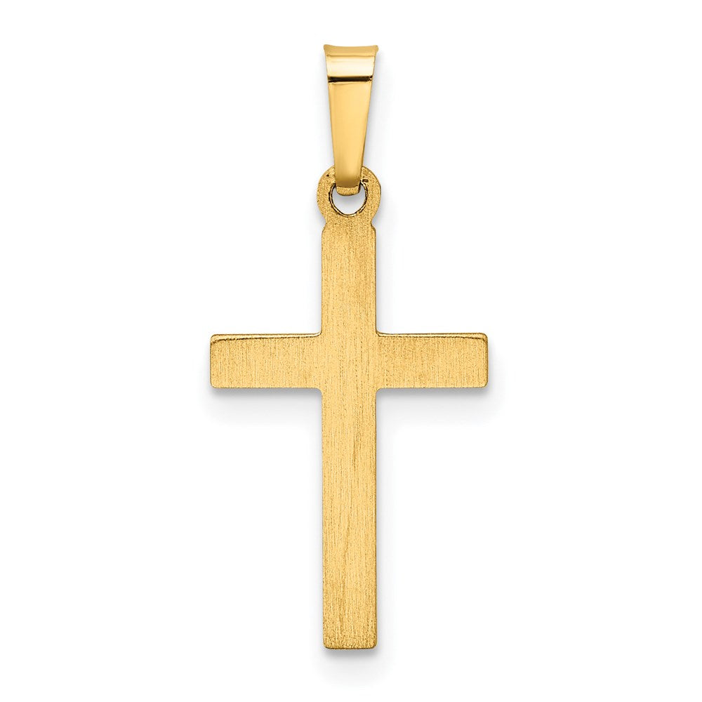 14k Yellow Gold 10 mm Hollow Cross Pendant (0.48 grams)