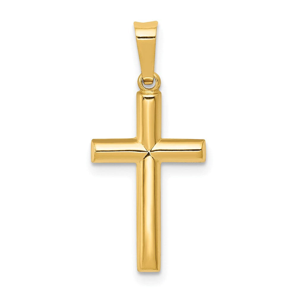 14k Yellow Gold 10 mm Hollow Cross Pendant (0.48 grams)