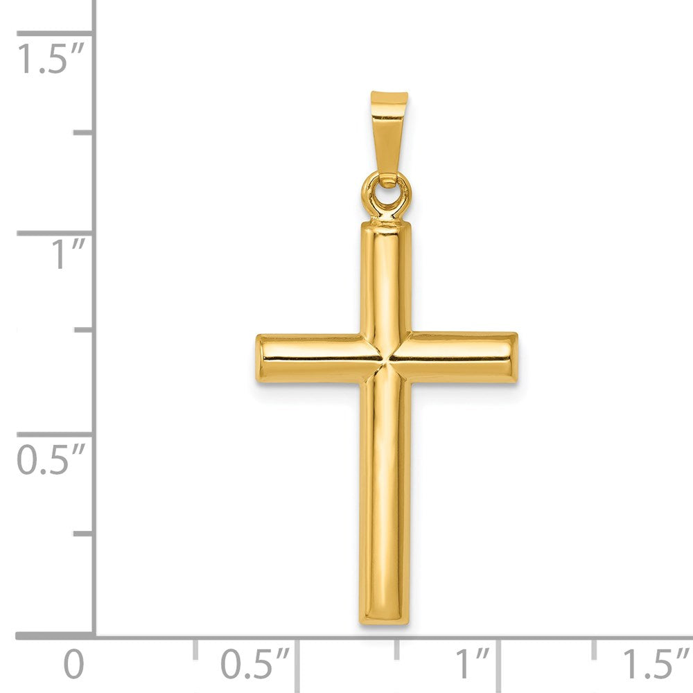 14k Yellow Gold 15 mm Hollow Cross Pendant (0.81 grams)