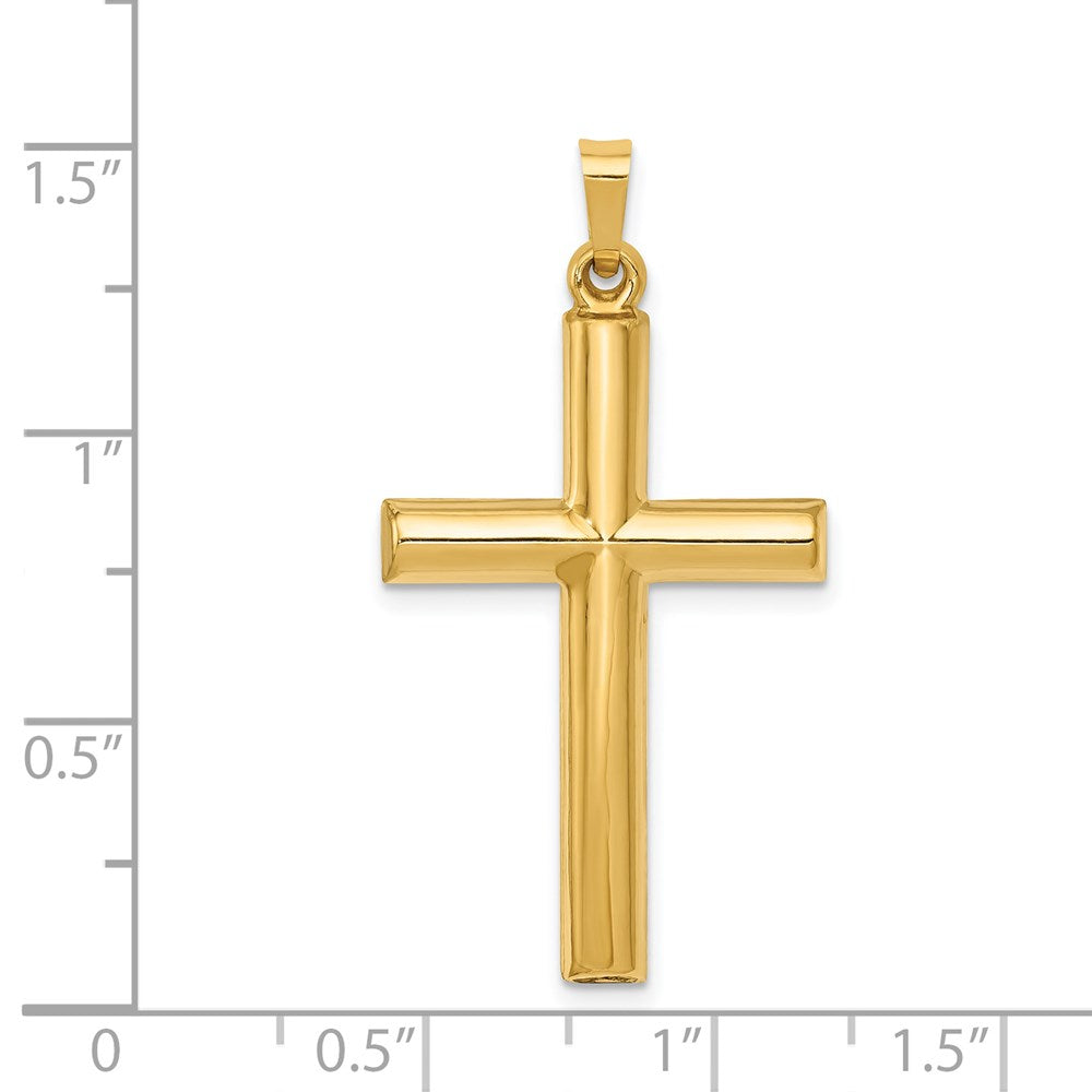 14k Yellow Gold 19 mm Hollow Cross Pendant (1.12 grams)