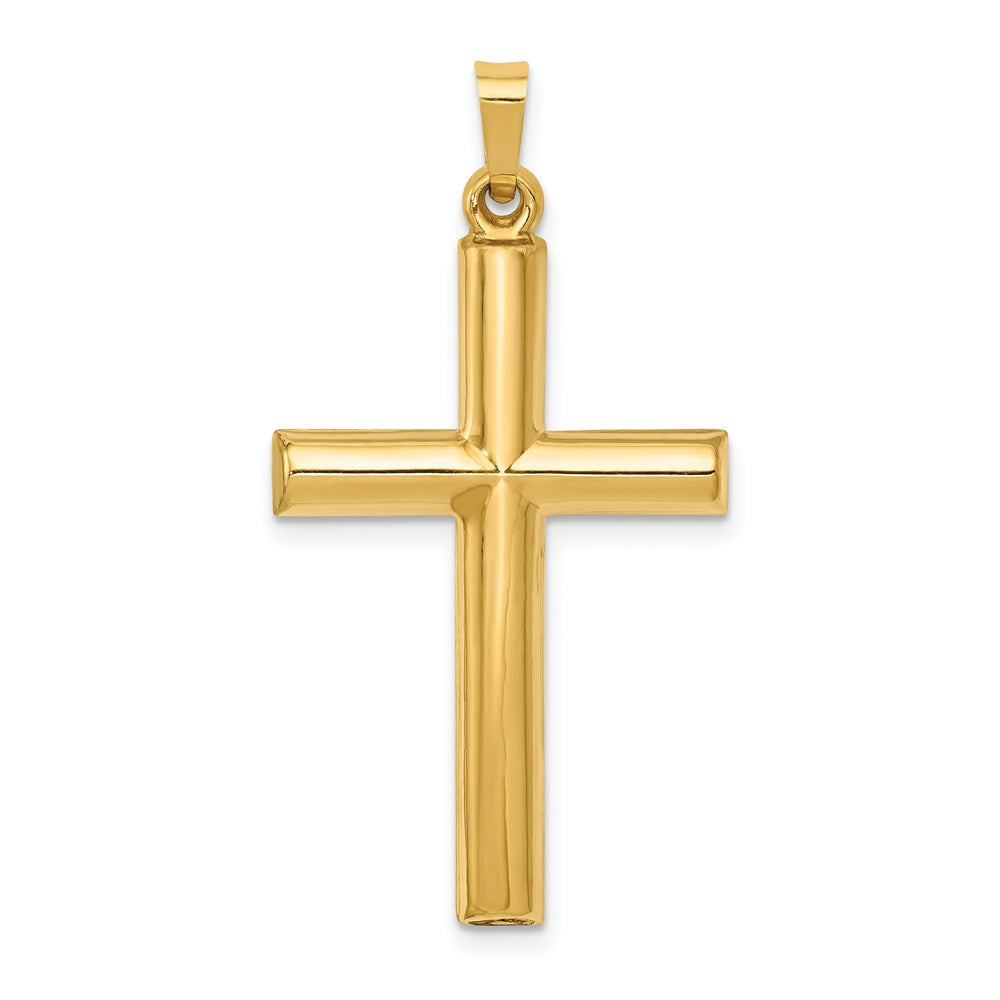 14k Yellow Gold 19 mm Hollow Cross Pendant (1.12 grams)