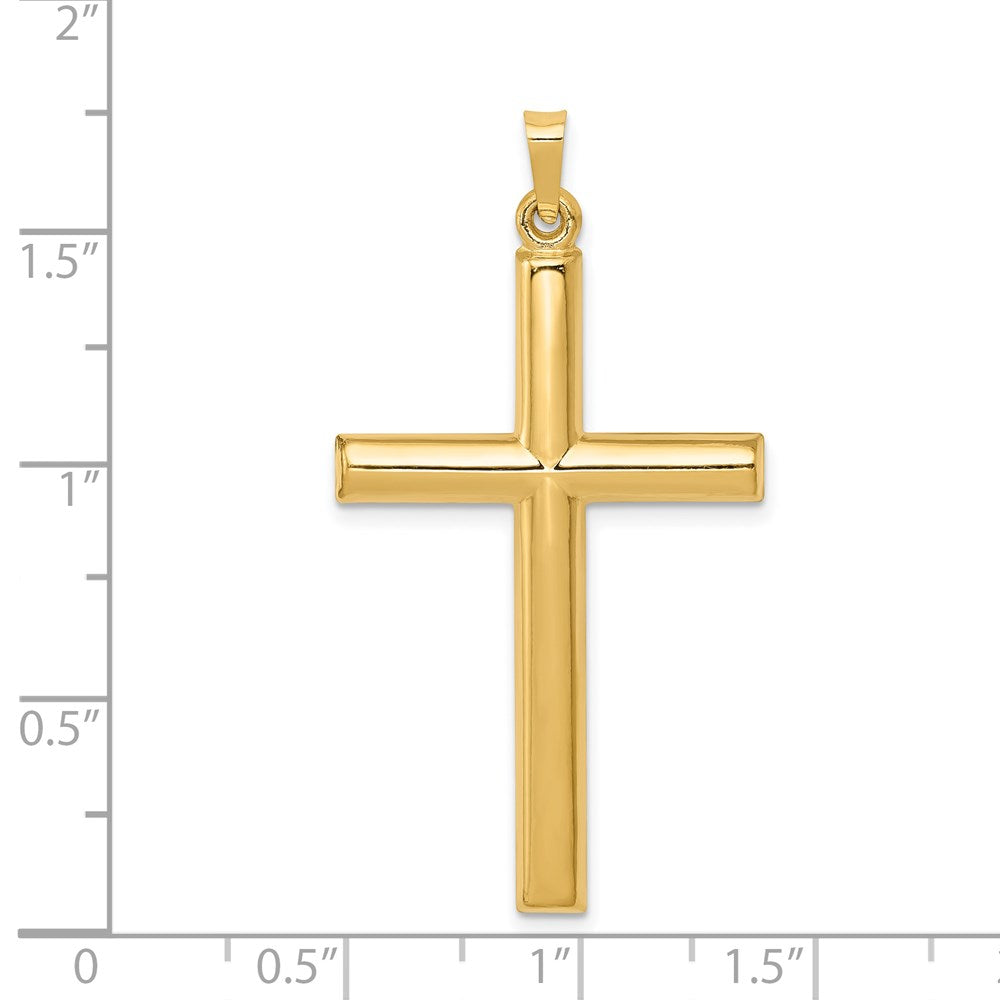 14k Yellow Gold 21 mm Hollow Cross Pendant (1.43 grams)